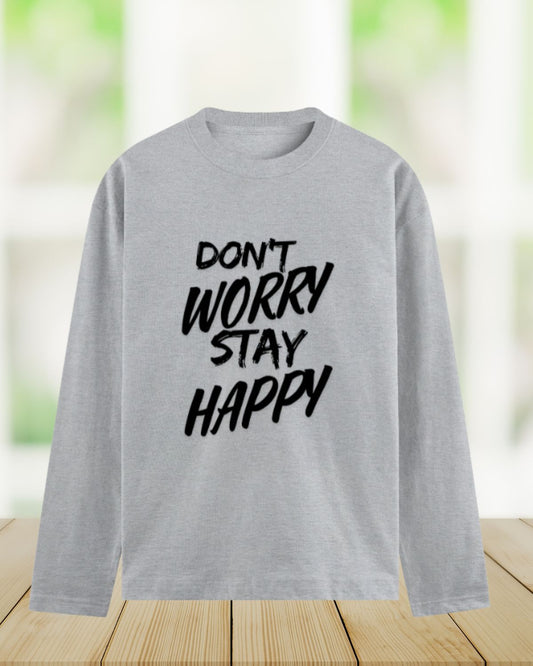 Vinyl Puff Black Print - Grey Melange Full Sleeve