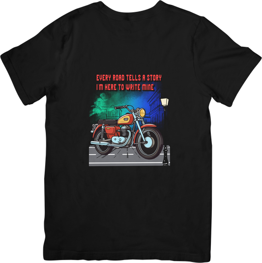 Every Road tells a Story - Black Unisex Classic Crew T-Shirt