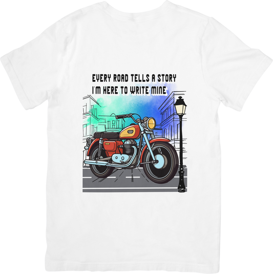 Every Road tells a Story - White Unisex Classic Crew T-Shirt