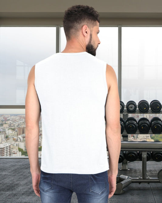 White Sleeveless T-Shirt