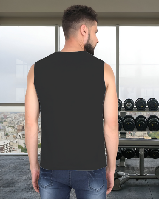 Black Sleeveless T-Shirt