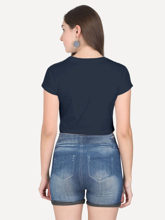 Navy Blue Crop Top