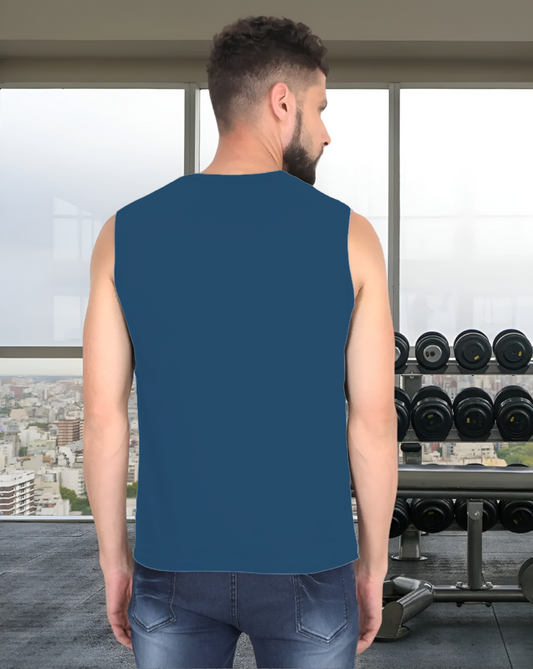 Navy Blue Sleeveless T-Shirt