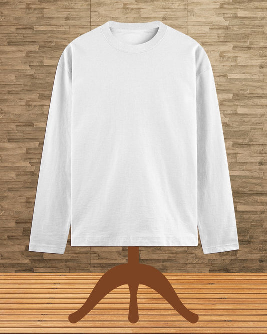 Printed White Full Sleeve T-Shirt