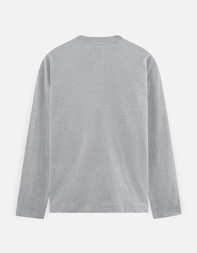 Vinyl Puff Black Print - Grey Melange Full Sleeve