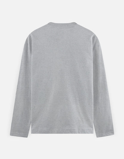 Vinyl Puff Black Print - Grey Melange Full Sleeve