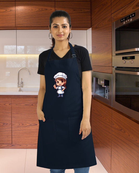 Printed Navy Blue - Apron