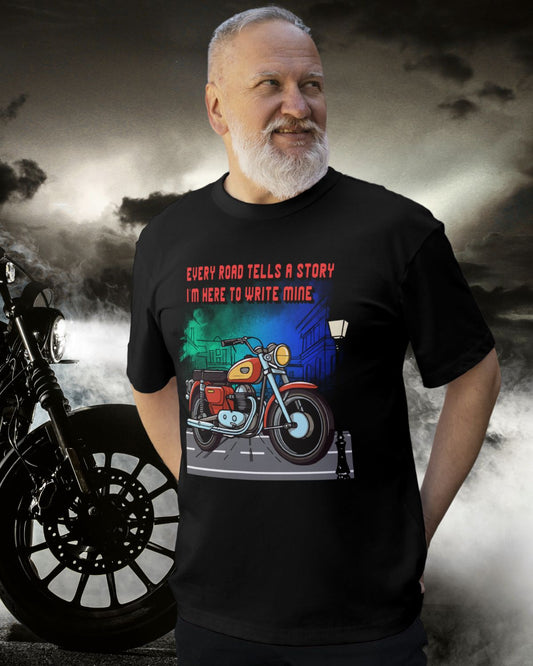 Every Road tells a Story - Black Unisex Classic Crew T-Shirt