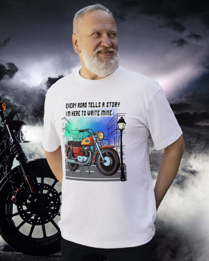 Every Road tells a Story - White Unisex Classic Crew T-Shirt