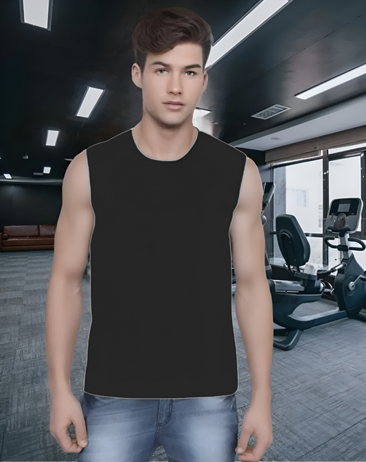 Black Sleeveless T-Shirt