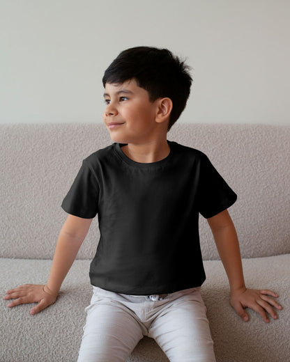 Black - Boy's Crew Neck T-Shirt