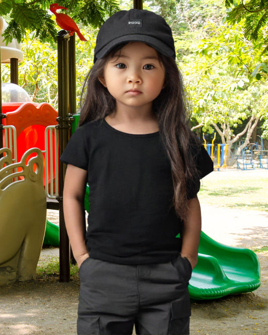 Black - Girl's Crew Neck T-Shirt