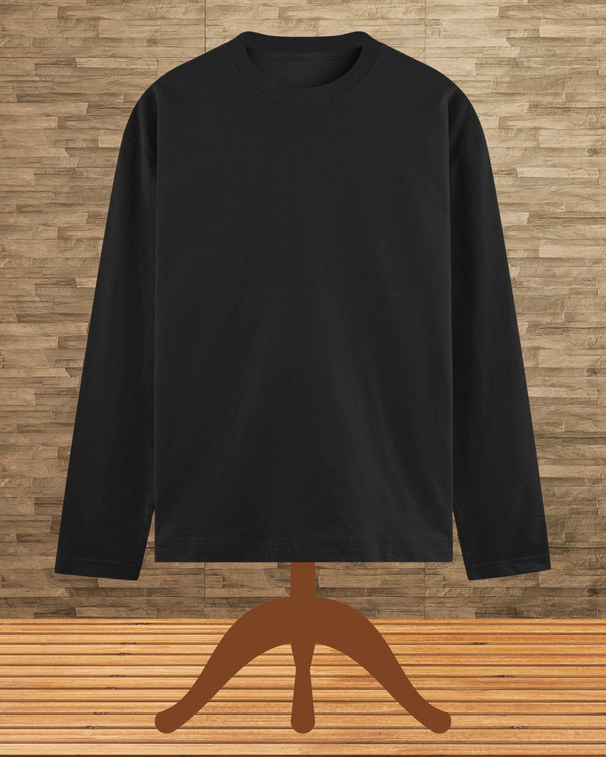 Printed Black Full Sleeve T-Shirt