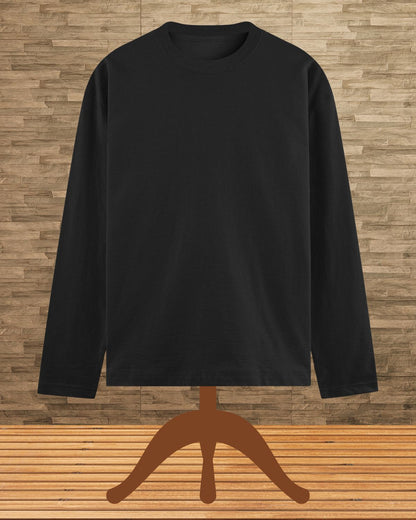 Printed Black Full Sleeve T-Shirt