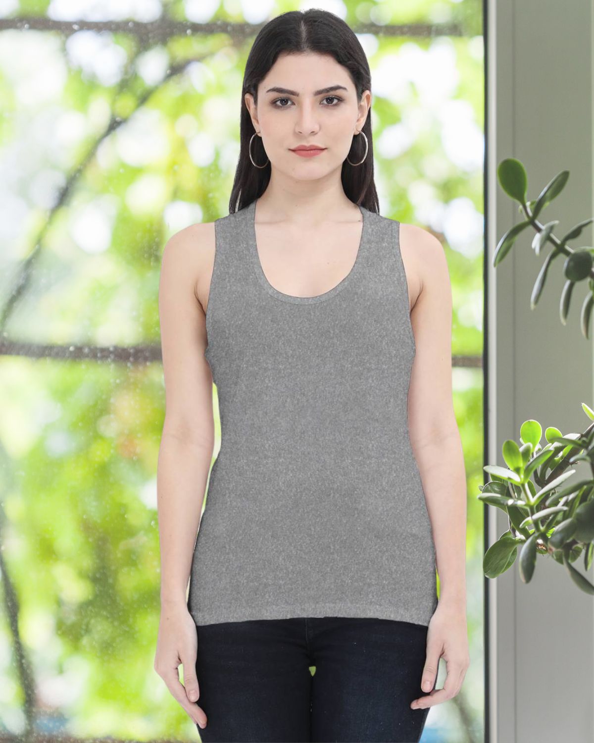 Charcoal Melange Tank Top