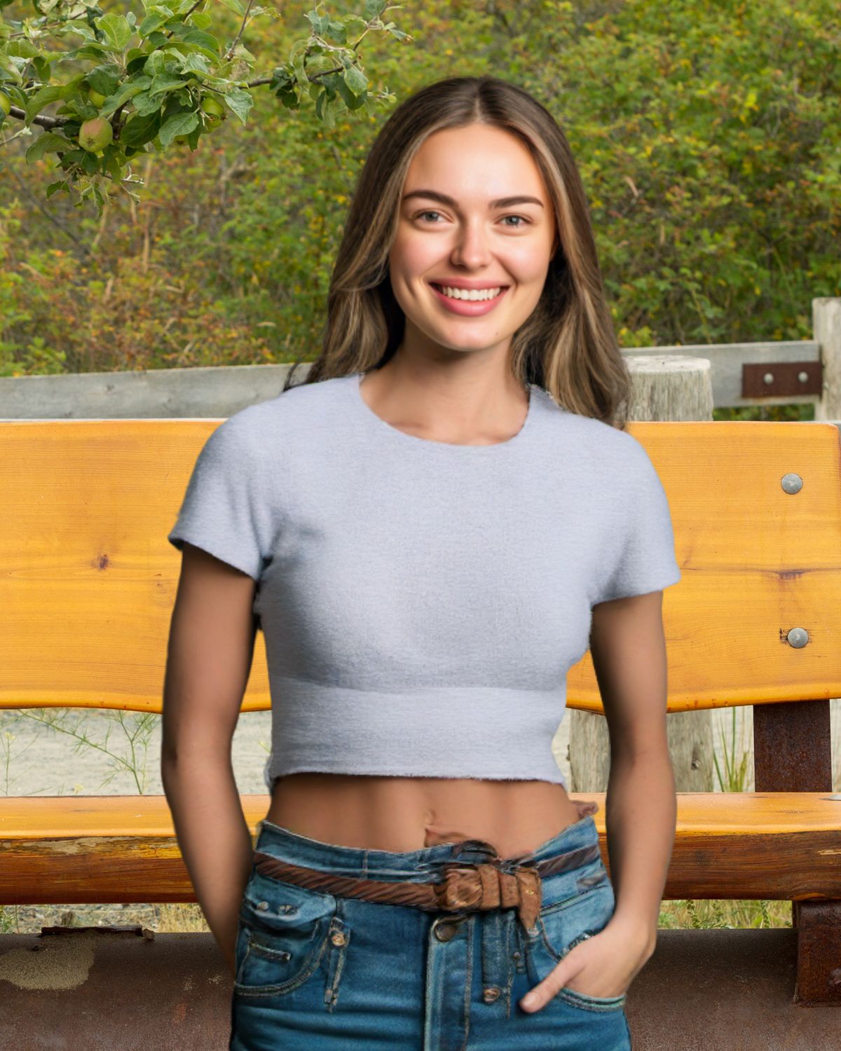 Grey Melange Crop Top