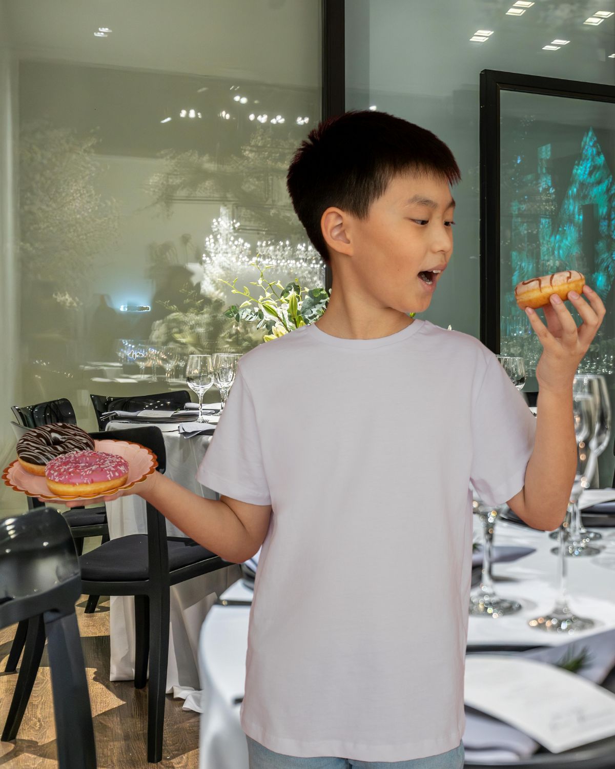 Grey Melange - Boy's Crew Neck T-Shirt