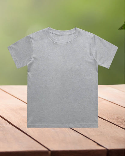 Grey Melange - Boy's Crew Neck T-Shirt