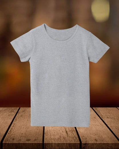 Grey Melange - Girl's Crew Neck T-Shirt
