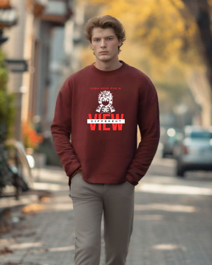 Printed Maroon Full Sleeve T-Shirt