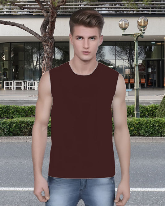 Maroon Sleeveless T-Shirt