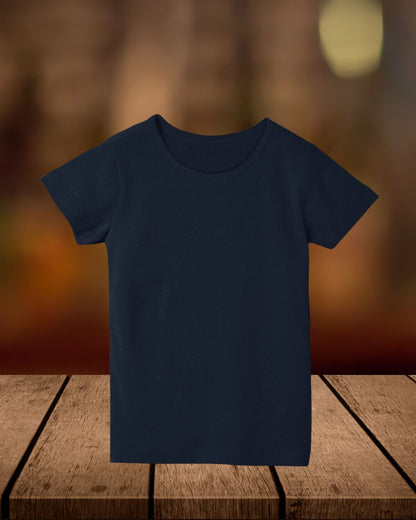 Navy Blue - Girl's Crew Neck T-Shirt