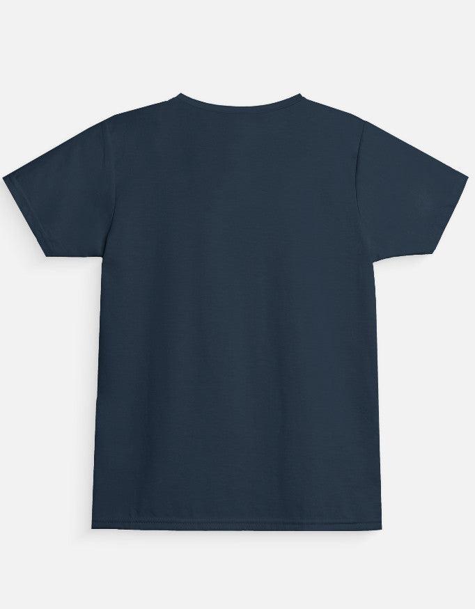 Navy Blue - Girl's Crew Neck T-Shirt