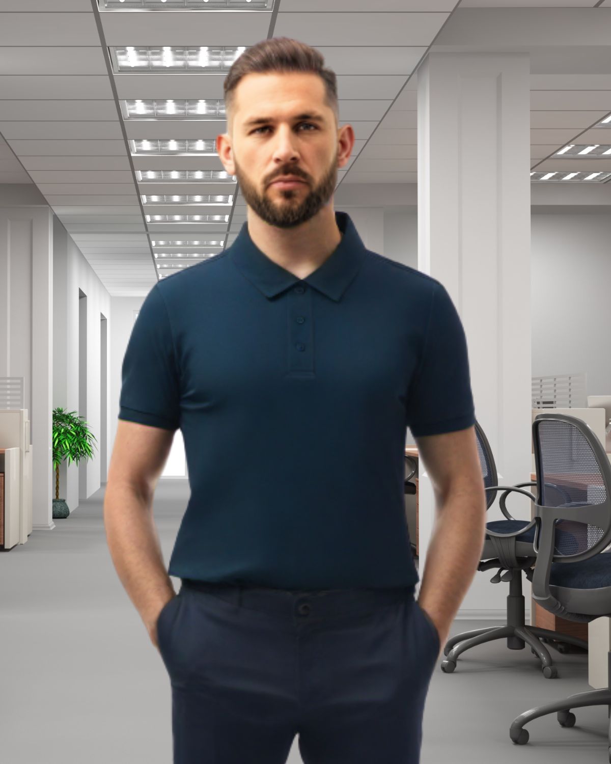 Navy Blue - Men's Polo