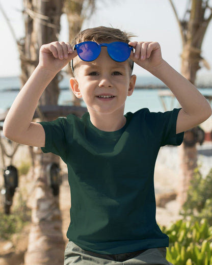 Petrol Blue - Boy's Crew Neck T-Shirt