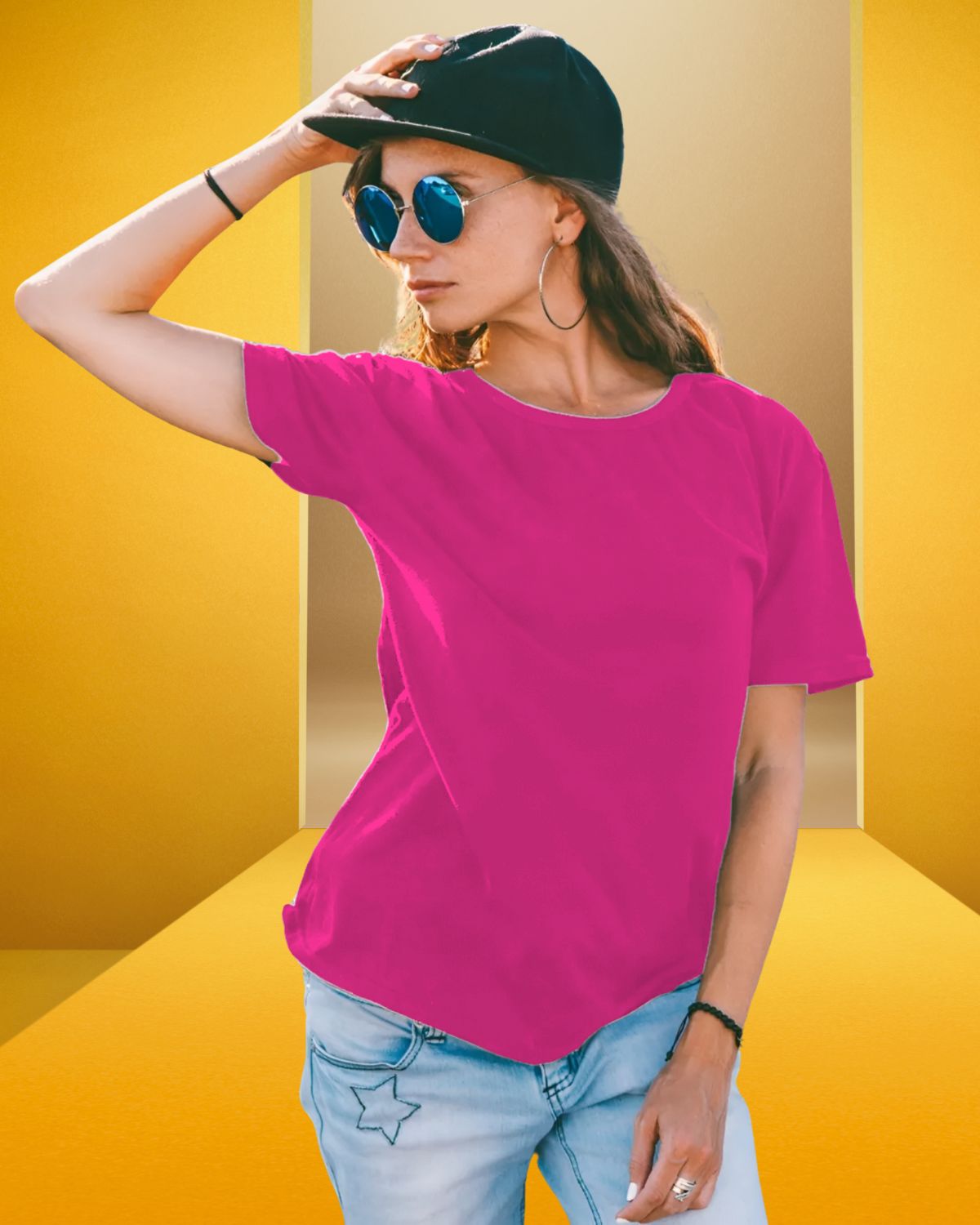 Plain Pink Classic Crew T-Shirt